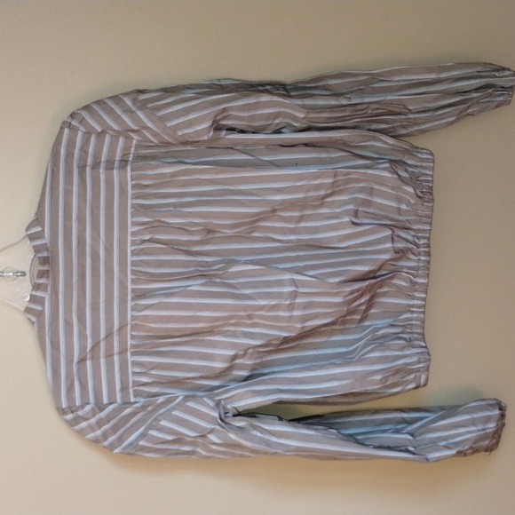 Theory 'Shirred Yoke BD Multi Ribbon Striped' Shirt button down Cotton PSm nwt - Picture 3 of 11